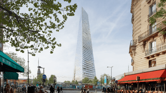 Visite du chantier de la Tour Triangle à Paris